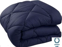 EAlm 200 GSM Microfibre Comforter Double Bed for Winter | Luxurious Quilt Blanket Double Bed | Soft Microfiber Qulits AC Comforters | Size 90X60 Inch NavyBlue - Free Size, Navy Blue, Cotton, Pack of1